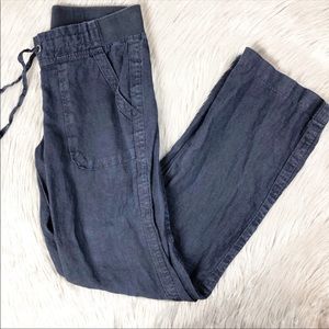 Athleta 2 Navy Linen Pant